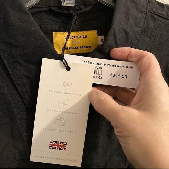 Taylor Stitch The Task Jacket waxed navy chore barn rain jacket mens S-XL - Picture 8 of 10